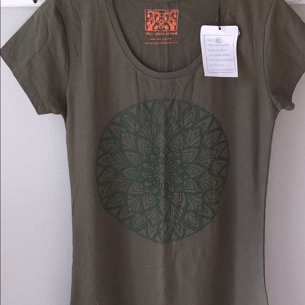 Spicy Green Mango T Shirt Dress XL olive green